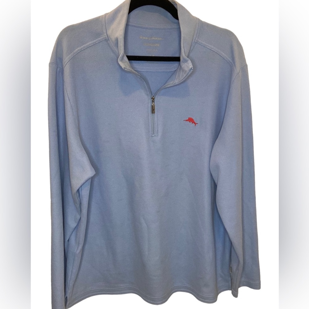 Light Weight Tommy Bahama Island Zone Light  pull over Blue Pima Cotton Size XL